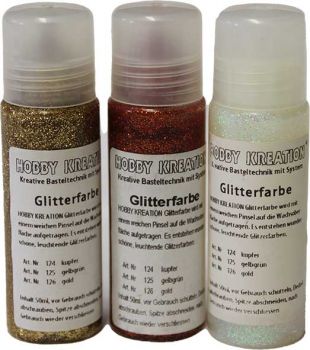 Glitterfarbe gelbgrün/weiß  50 ml