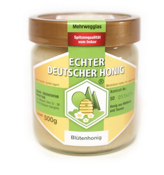 Deutscher Blütenhonig - cremig - 500 g Glas